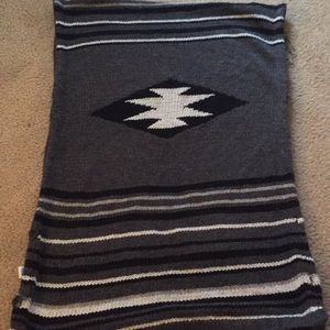 Grey tribal scarf blanket